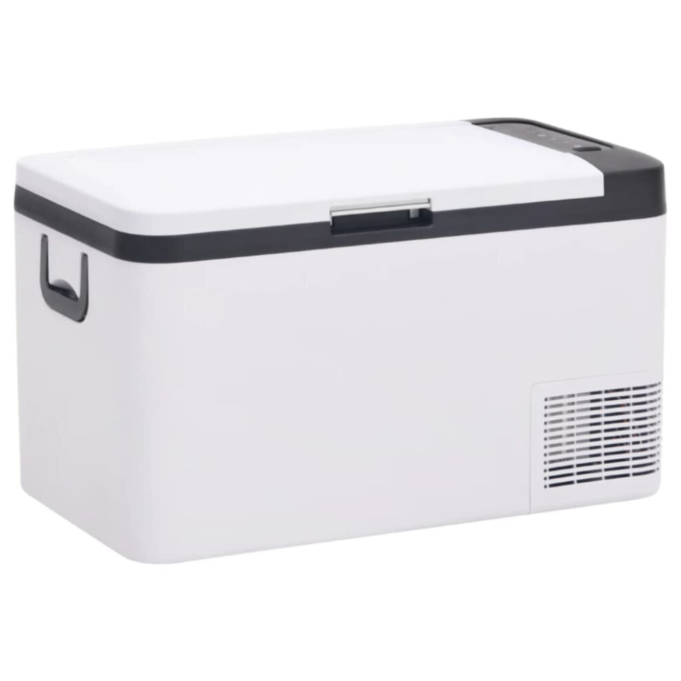 (18 l, without adapter) vidaXL Cool Box with Handle and Adapter Car Fridge Black and White PP & PE