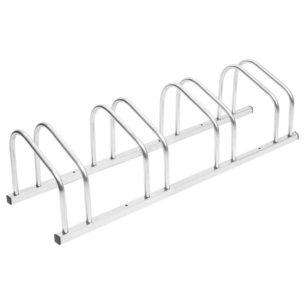 Vidaxl (Steel, 4 People) Bike Rack Bike Stand Floor For 2 Bikes Bicycle Storage Galvanised Steel