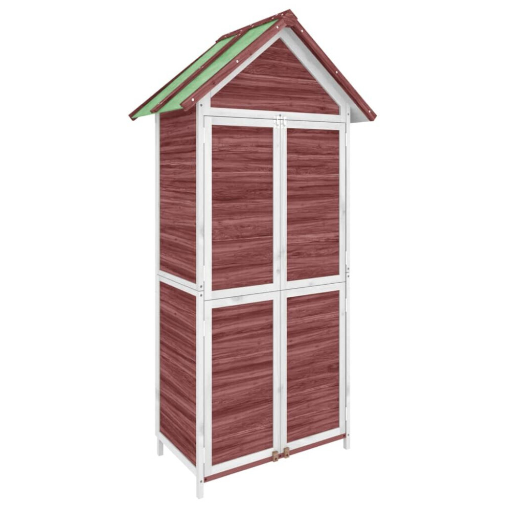 (mocha) vidaXL Garden Tool Shed Outdoor Tool Organiser Sentry Shed Solid Wood Pine