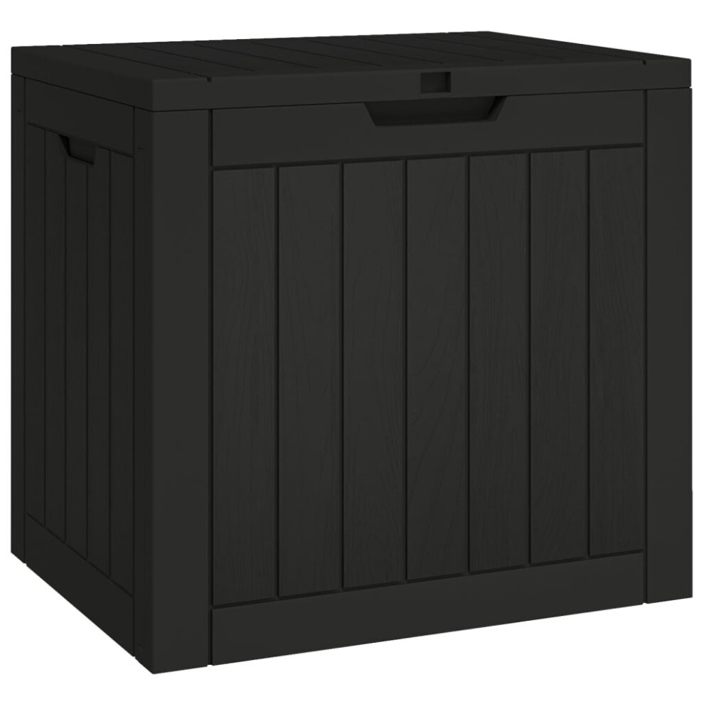 Vidaxl (Black) Garden Storage Box Patio Blanket Box Outdoor Tool Chest Polypropylene