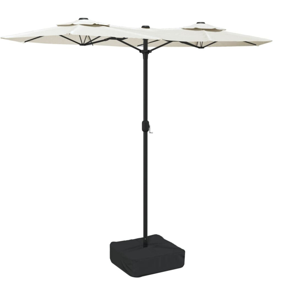 Vidaxl (White) Double-Head Parasol Garden Umbrella Outdoor Sun Shading Pool Umbrella