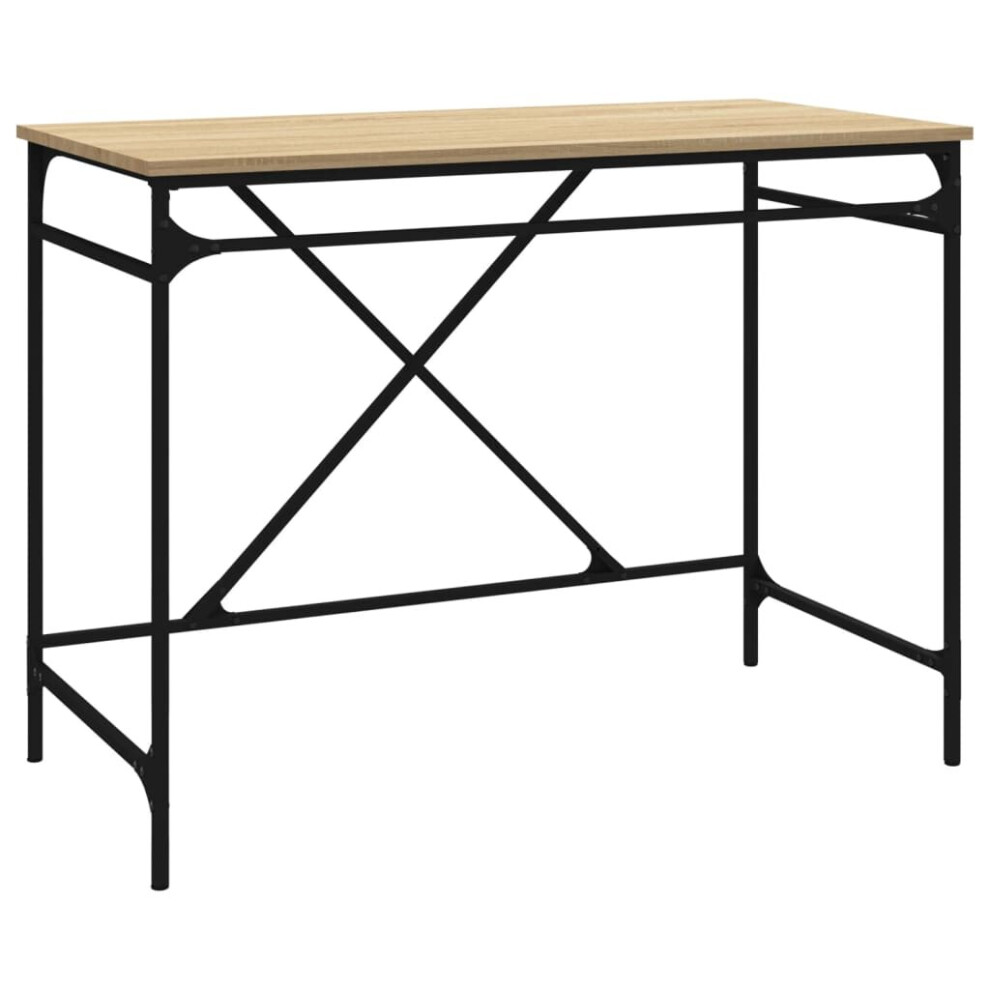 (sonoma oak) vidaXL Desk Office Computer Desk Writing Desk Table Engineered Wood and Iron