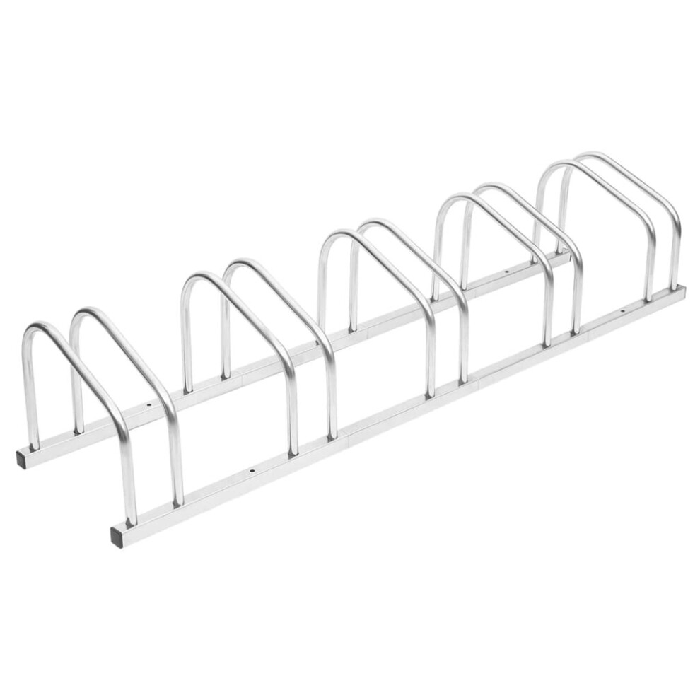 (steel, 5 people) vidaXL Bike Rack Bike Stand Floor for 2 Bikes Bicycle Storage Galvanised Steel