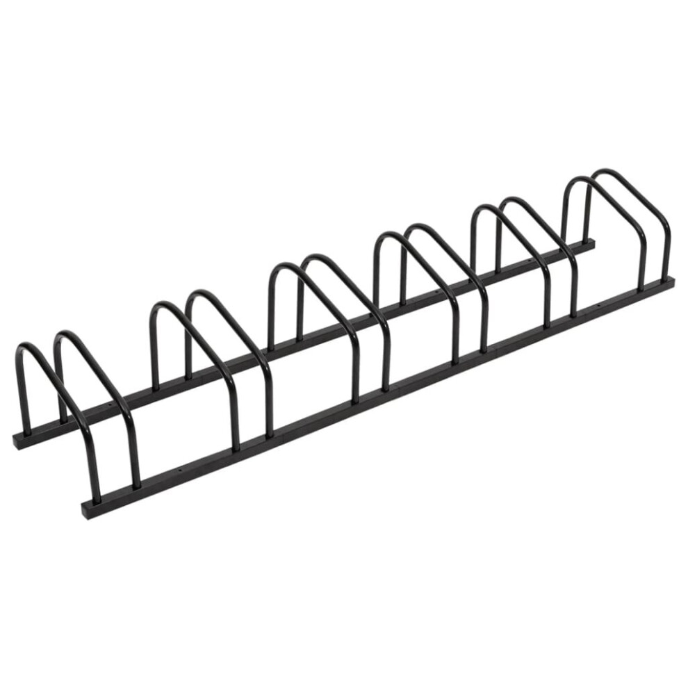 Vidaxl (Black, 6 People) Bike Rack Bike Stand Floor For 2 Bikes Bicycle Storage Galvanised Steel