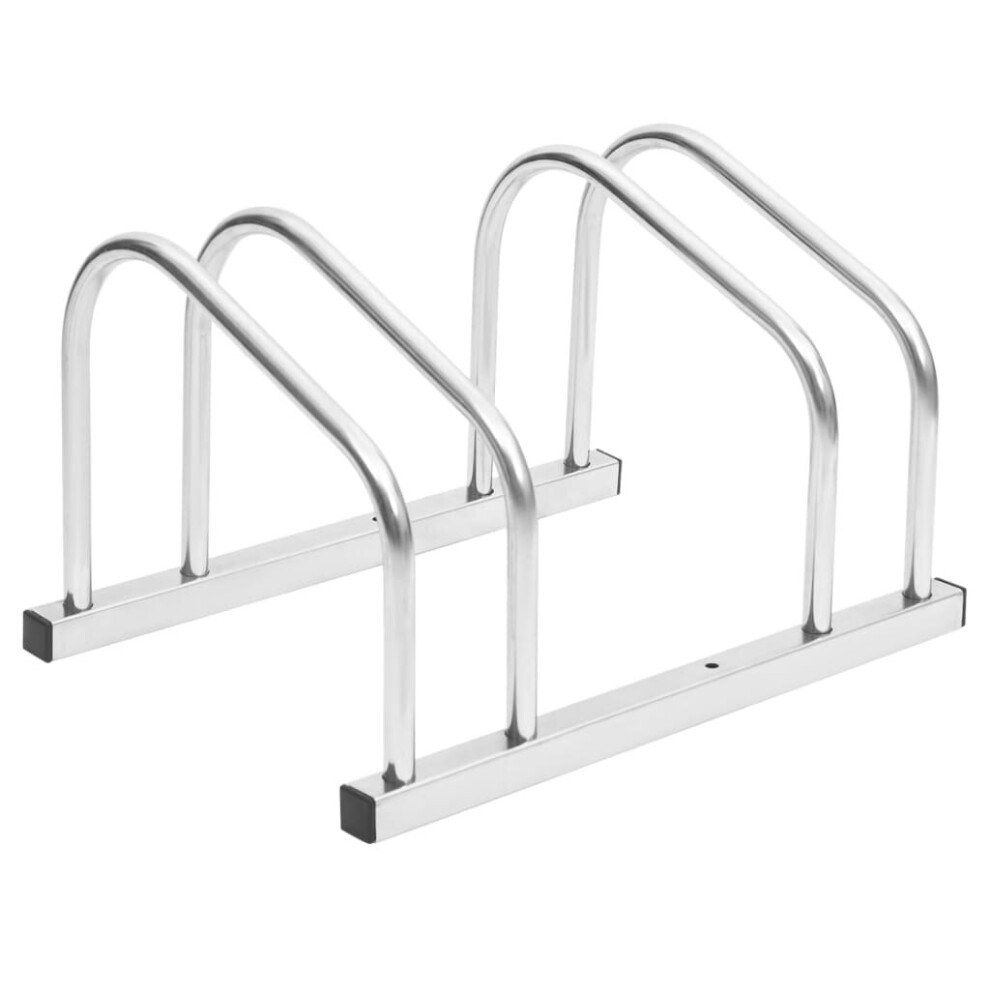 Vidaxl (Steel, 2 People) Bike Rack Bike Stand Floor For 2 Bikes Bicycle Storage Galvanised Steel