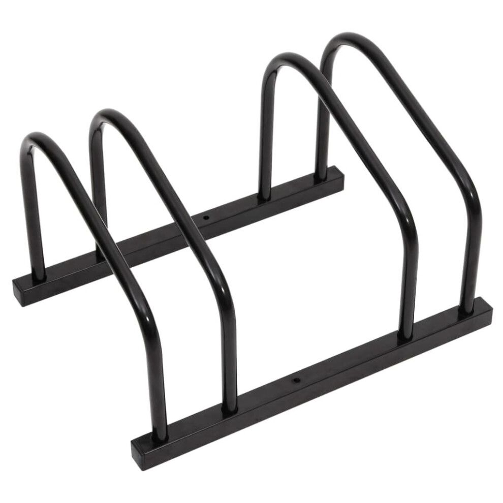 Vidaxl (, 2 People) Bike Rack Bike Stand Floor For 2 Bikes Bicycle Storage Galvanised Steel Black