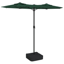 (green) vidaXL Double-Head Parasol Garden Umbrella Outdoor Sun Shading Pool Umbrella