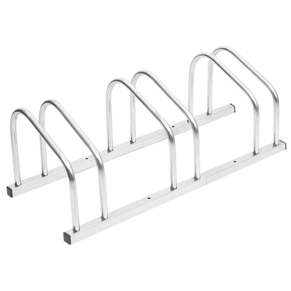 (steel, 3 people) vidaXL Bike Rack Bike Stand Floor for 2 Bikes Bicycle Storage Galvanised Steel