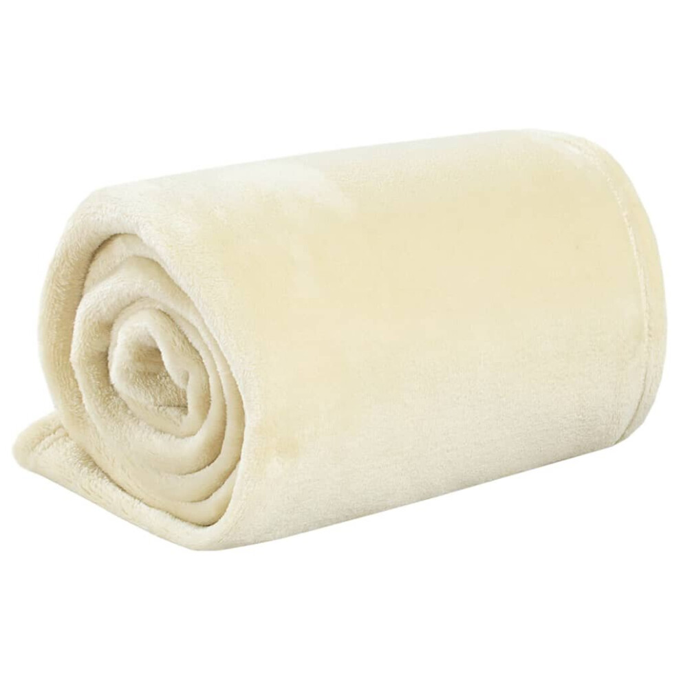 Vidaxl Cream (, 150 X 200 Cm) Blanket Bedding Blanket Bed Throw Camping Blanket Ultimate Polyester