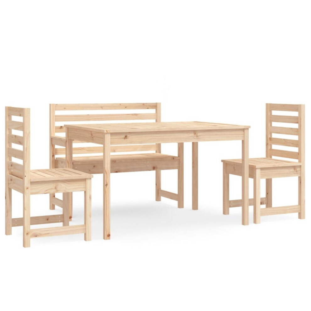 (natural pine) vidaXL Garden Dining Set Outdoor Table And Chair Set 4 Piece Solid Wood Pine