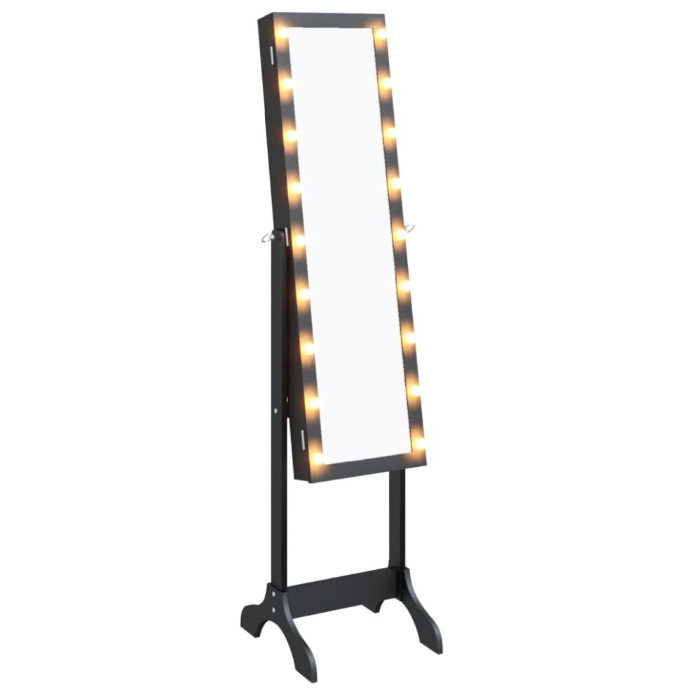 (black) vidaXL Free-Standing Mirror Makeup Mirror With LED Full Length Vanity Mirror