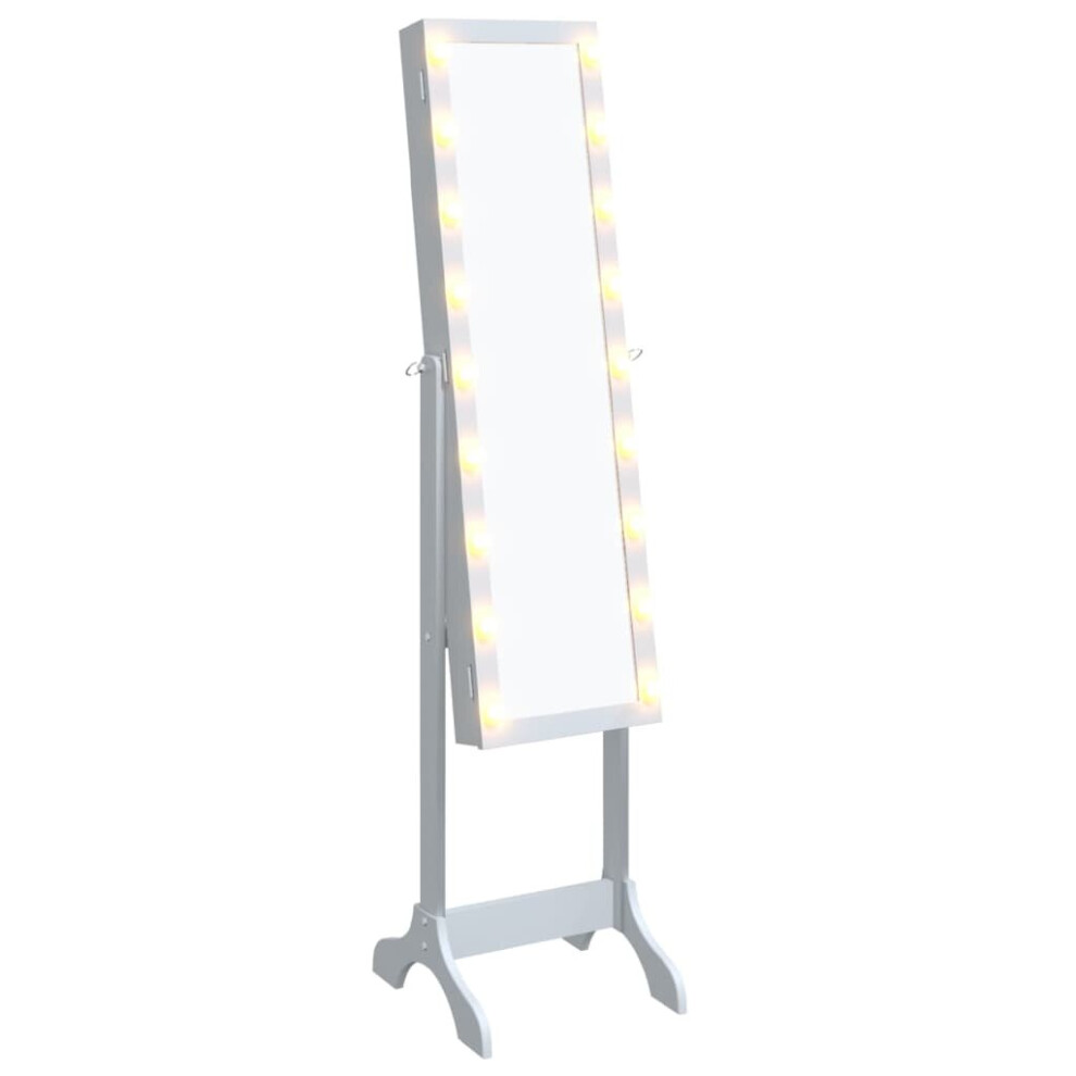 (white) vidaXL Free-Standing Mirror Makeup Mirror with LED Full Length Vanity Mirror