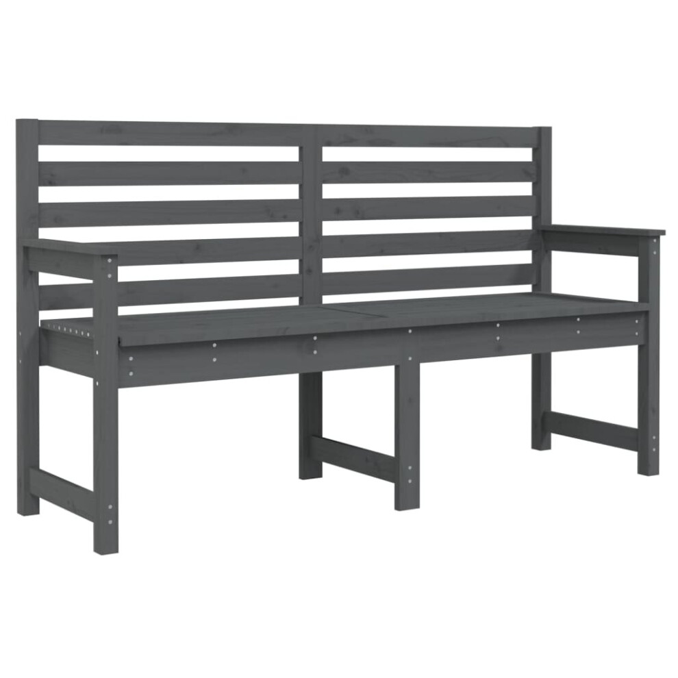 (grey pine, 159.5 x 48 x 91.5 cm) vidaXL Garden Bench Outdoor Picnic Bench Camping Wooden Bench Solid Wood Pine