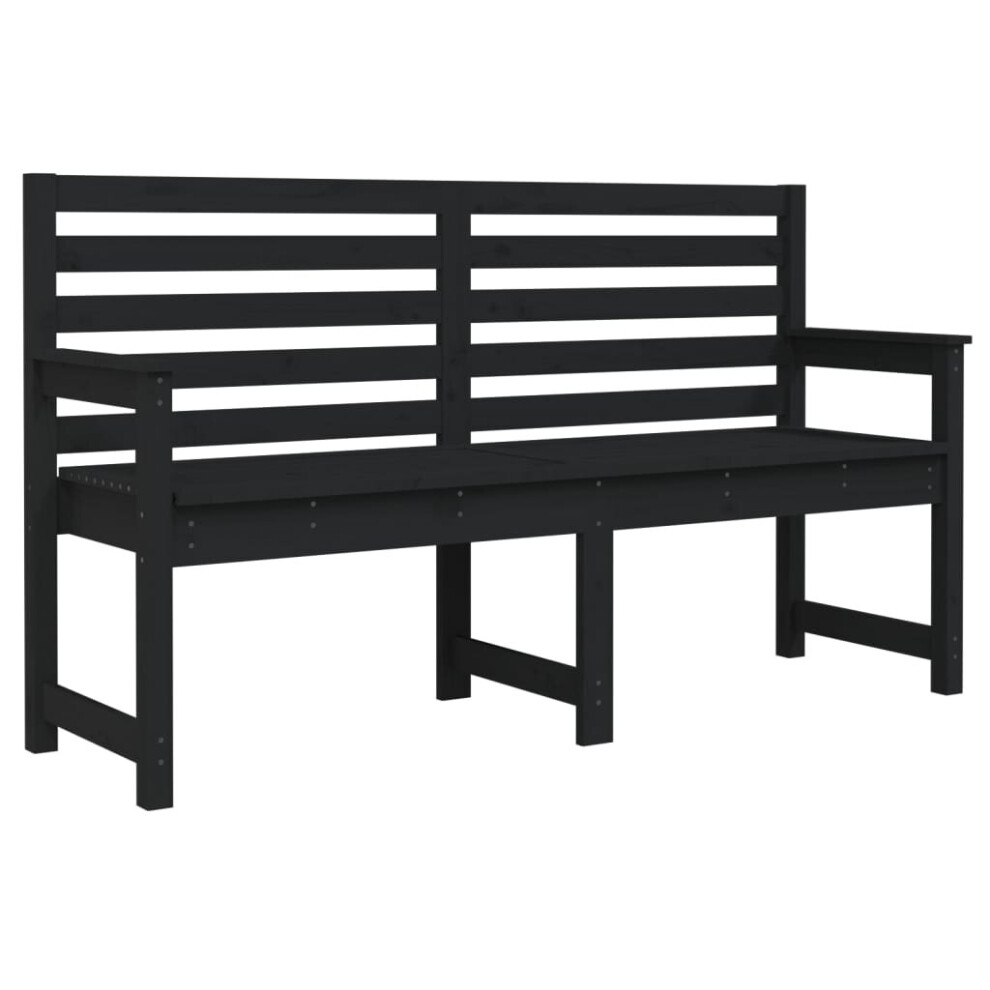 (black pine, 159.5 x 48 x 91.5 cm) vidaXL Garden Bench Outdoor Picnic Bench Camping Wooden Bench Solid Wood Pine