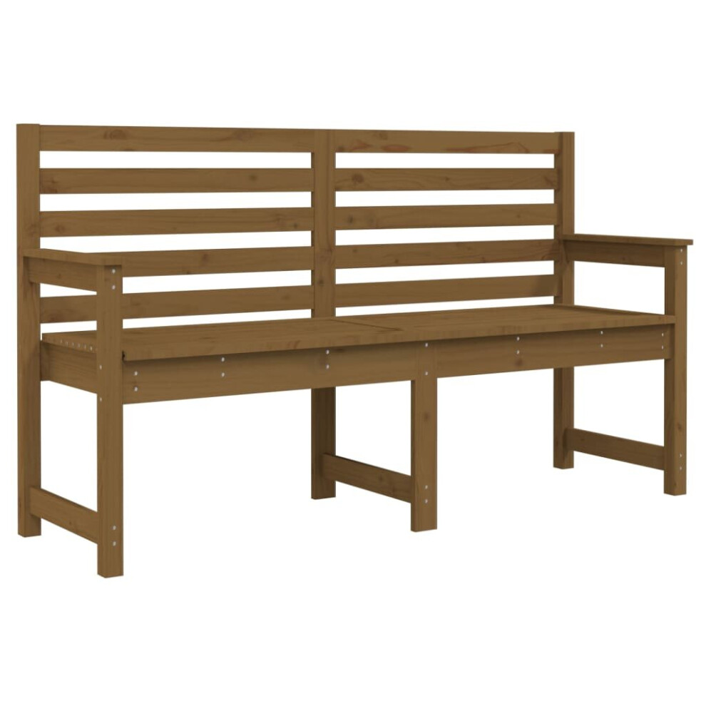 (honey brown pine, 159.5 x 48 x 91.5 cm) vidaXL Garden Bench Outdoor Picnic Bench Camping Wooden Bench Solid Wood Pine