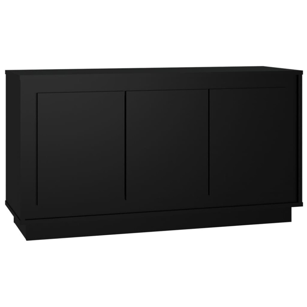 (black) vidaXL Sideboard Cabinet Cupboard Side Cabinet Home Organiser Engineered Wood