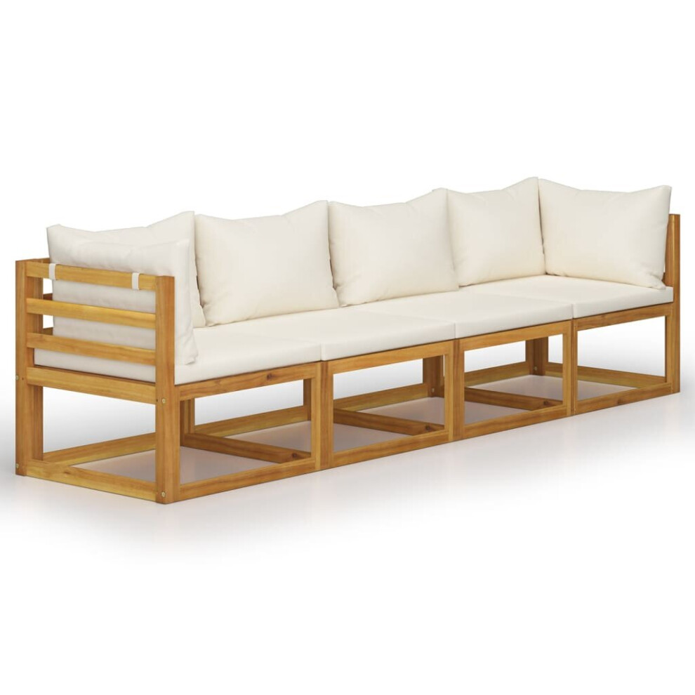 (cream, 4-seater) vidaXL Garden Lounge Set Outdoor Sofa Set with Cushions Solid Wood Acacia