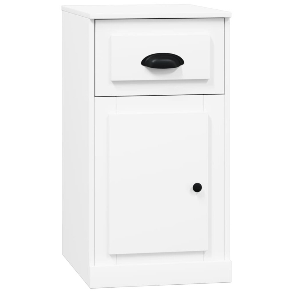 Vidaxl (White) Side Cabinet Sideboard Bedroom Side Table With Drawer Engineered Wood White