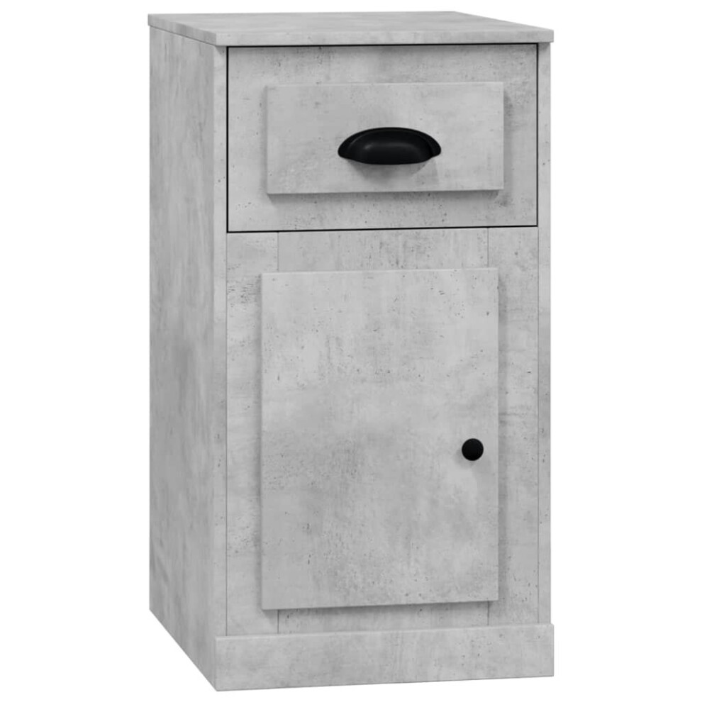 Vidaxl (Concrete Grey) Side Cabinet Sideboard Bedroom Side Table With Drawer Engineered Wood