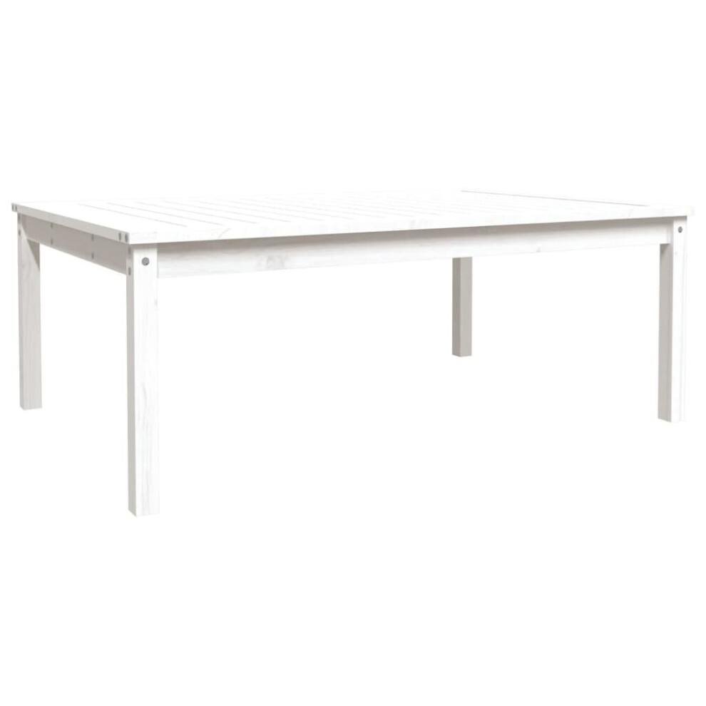 Vidaxl ( Pine, 121 X 82.5 X 45 Cm) Garden Table Outdoor Table Patio Wooden Dining Table Solid Wood Pine White