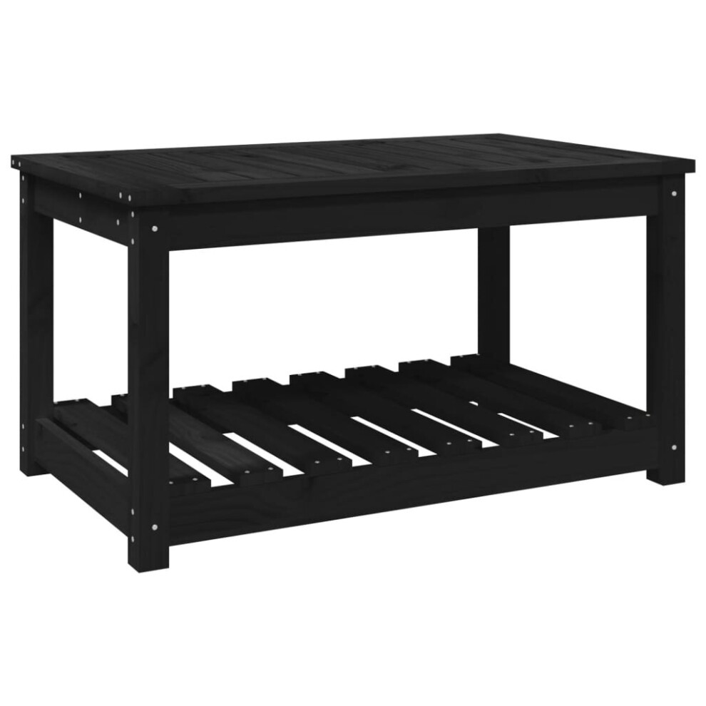Vidaxl (Black Pine, 82.5 X 50.5 X 45 Cm) Garden Table White Solid Wood Pine Outdoor Table Multi Colours/Sizes