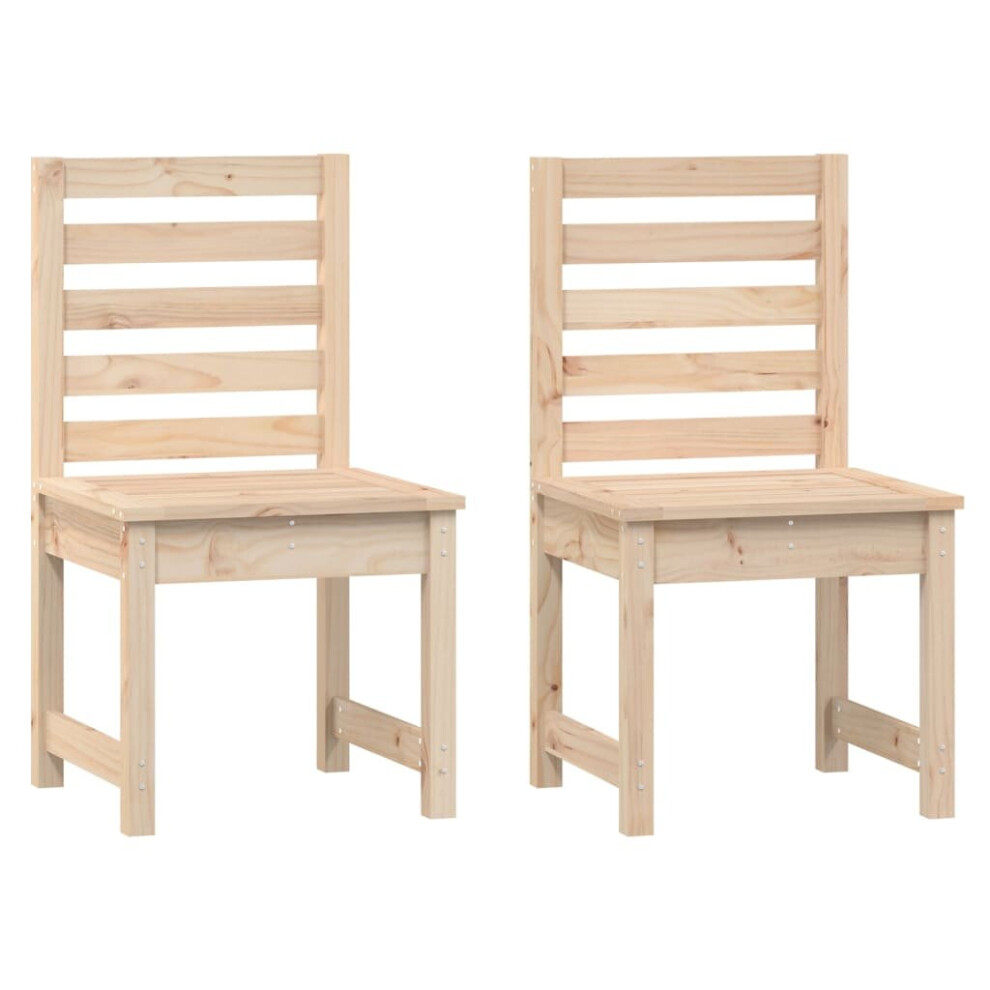 Vidaxl (Natural Pine, 40.5 X 48 X 91.5 Cm) Garden Chairs Outdoor Chair Wooden Chair Seating Patio 2 Pcs Pinewood