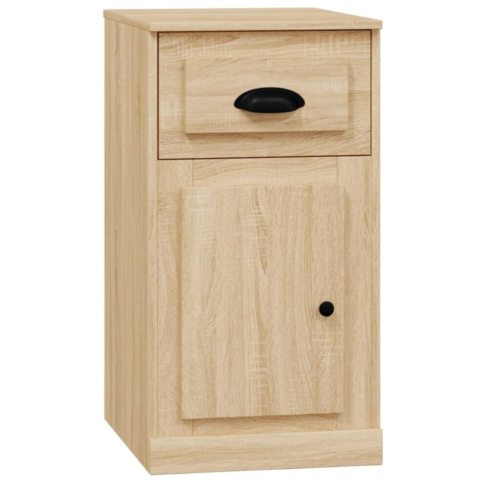 (sonoma oak) vidaXL Side Cabinet Sideboard Bedroom Side Table with Drawer Engineered Wood