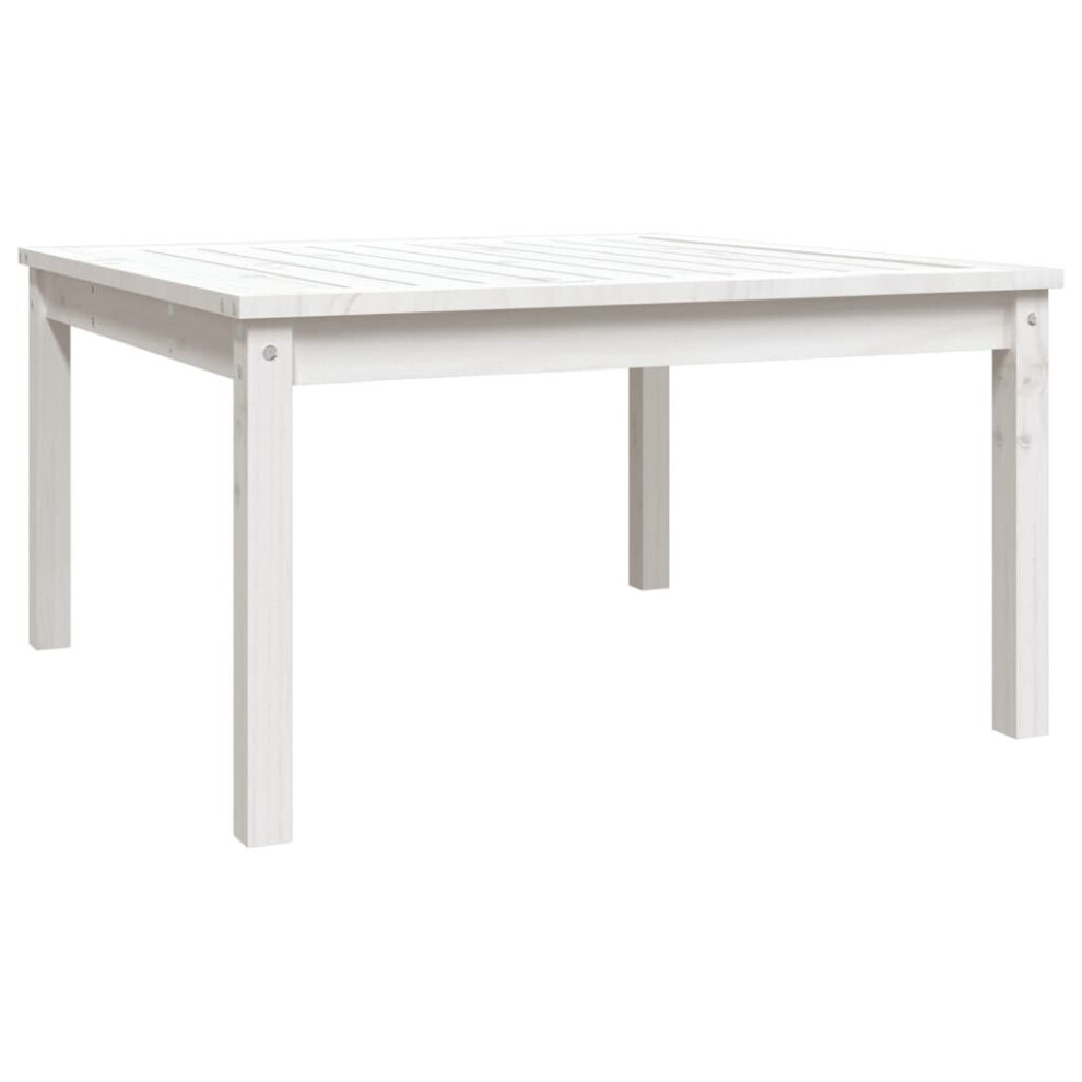 Vidaxl (White Pine, 82.5 X 82.5 X 45 Cm) Garden Table Outdoor Table Patio Wooden Dining Table Solid Wood Pine