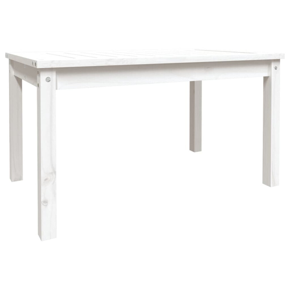 Vidaxl ( Pine, 82.5 X 50.5 X 45 Cm) Garden Table Outdoor Table Patio Wooden Dining Table Solid Wood Pine White