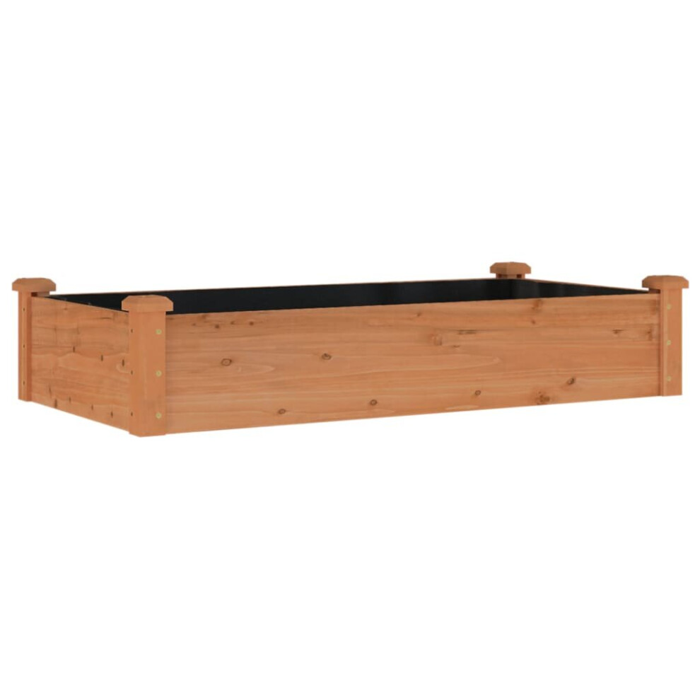 Vidaxl (Brown, 120 X 60 X 25 Cm) Garden Raised Bed Planter With Liner Plant Flower Bed Solid Wood Pine