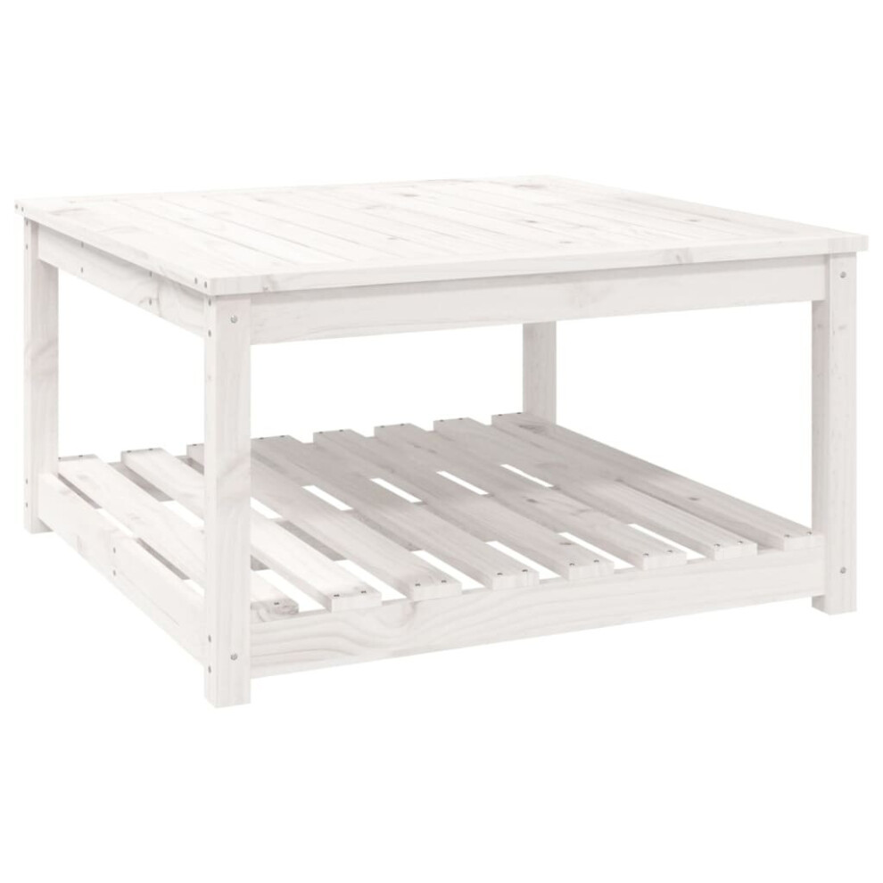 Vidaxl ( Pine, 82.5 X 82.5 X 45 Cm) Garden Table Solid Wood Pine Outdoor Table Multi Colours/Sizes White