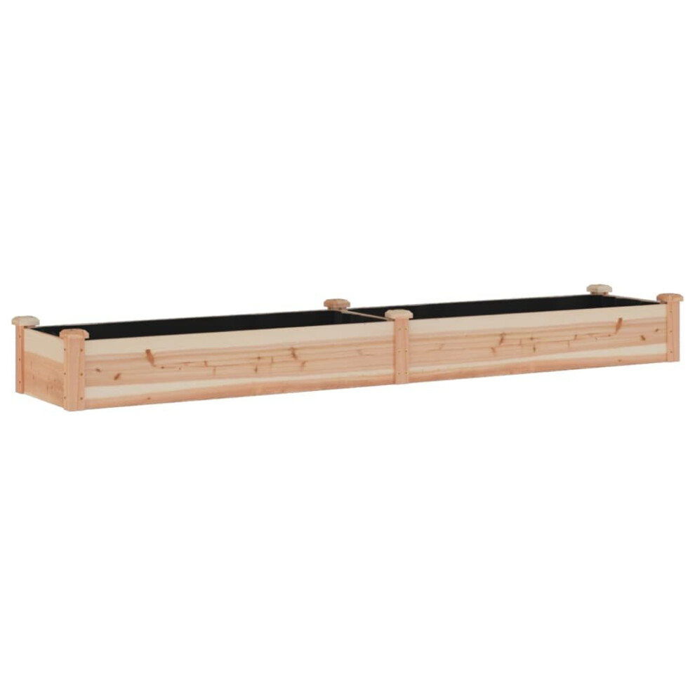 Vidaxl (Light Brown, 240 X 45 X 25 Cm) Garden Raised Bed Planter With Liner Plant Flower Bed Solid Wood Pine