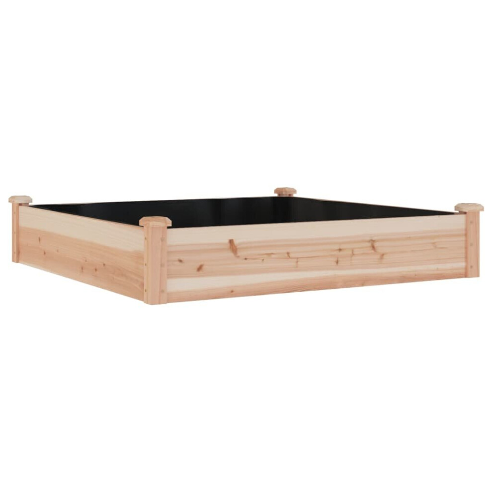 Vidaxl (Light Brown, 120 X 120 X 25 Cm) Garden Raised Bed Planter With Liner Plant Flower Bed Solid Wood Pine