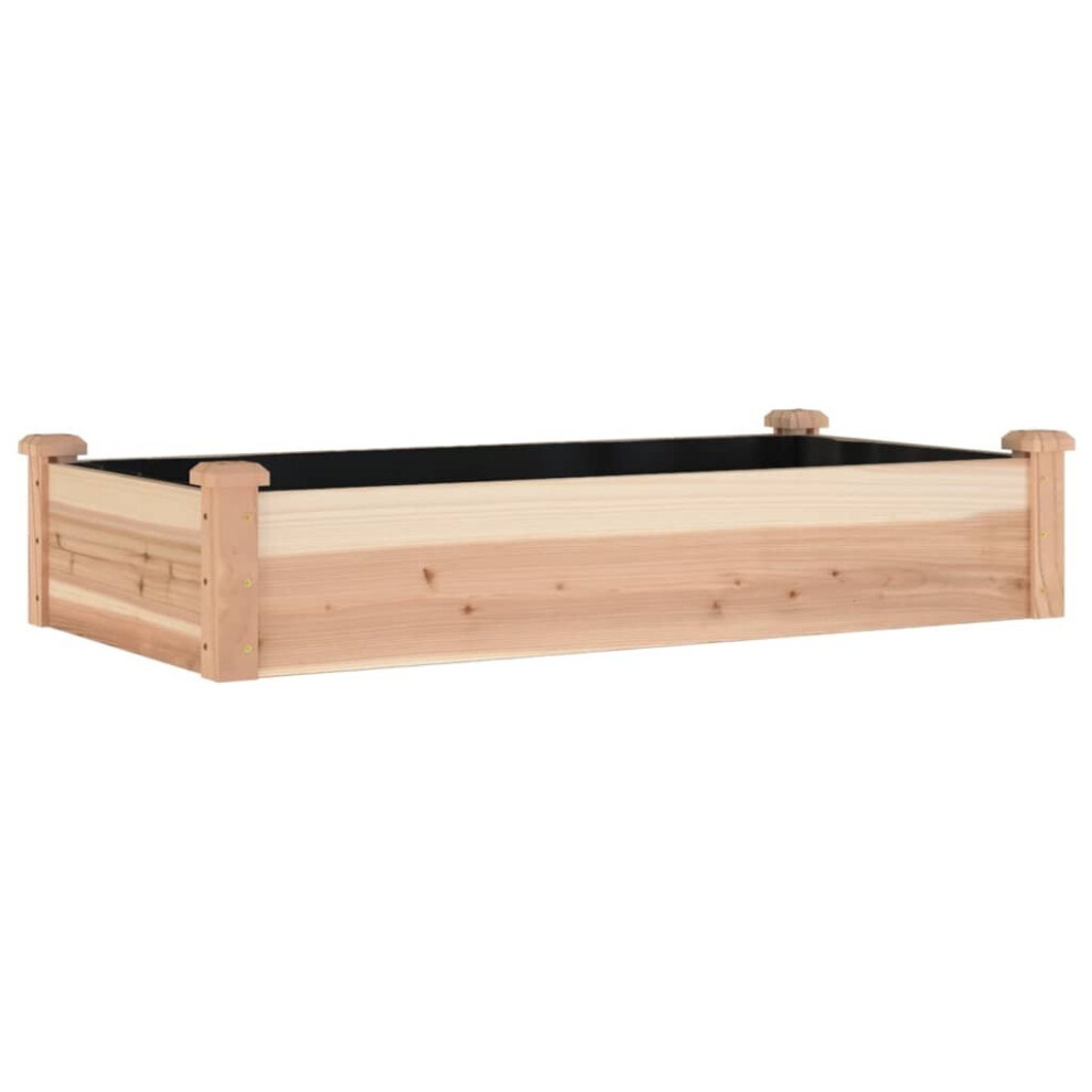 Vidaxl (Light Brown, 120 X 60 X 25 Cm) Garden Raised Bed Planter With Liner Plant Flower Bed Solid Wood Pine