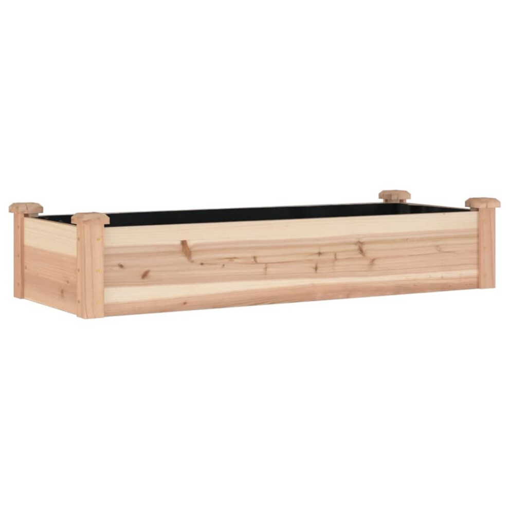 Vidaxl (Light Brown, 120 X 45 X 25 Cm) Garden Raised Bed Planter With Liner Plant Flower Bed Solid Wood Pine