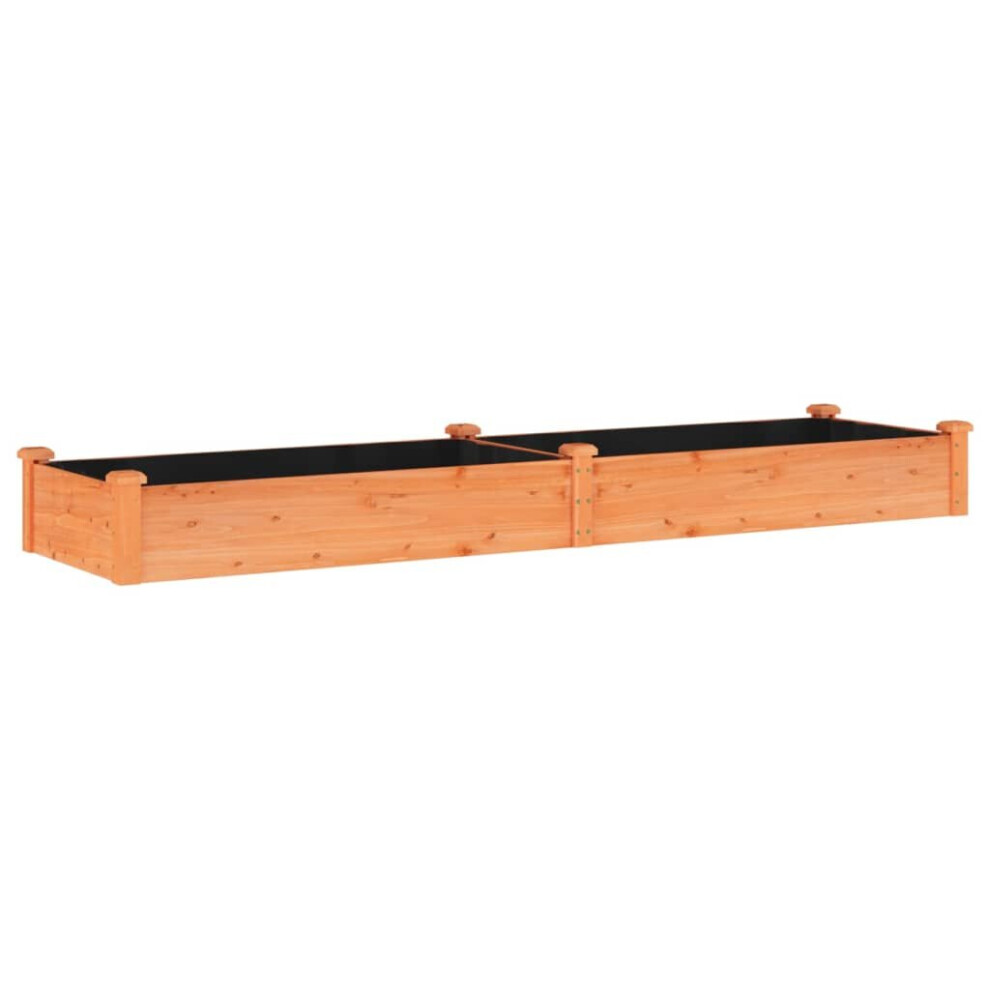 Vidaxl (, 240 X 60 X 25 Cm) Garden Raised Bed Planter With Liner Plant Flower Bed Solid Wood Pine Brown