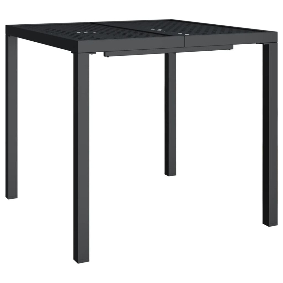 (80 x 80 x 72 cm) vidaXL Garden Table Outdoor Table Coffee Tea Dining Table Anthracite Steel