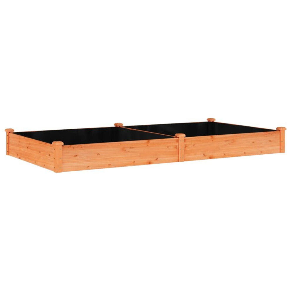 Vidaxl (, 240 X 120 X 25 Cm) Garden Raised Bed Planter With Liner Plant Flower Bed Solid Wood Pine Brown