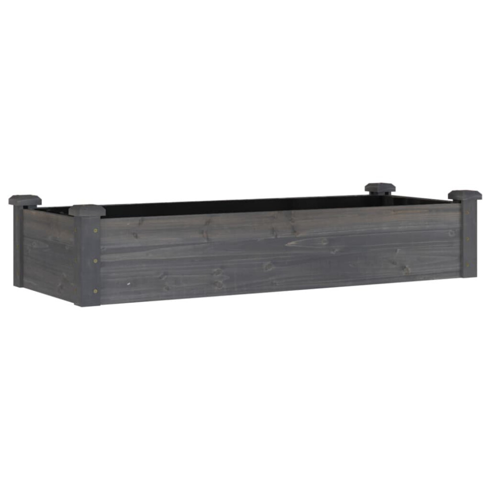 (grey, 120 x 45 x 25 cm) vidaXL Garden Raised Bed Planter with Liner Plant Flower Bed Solid Wood Pine