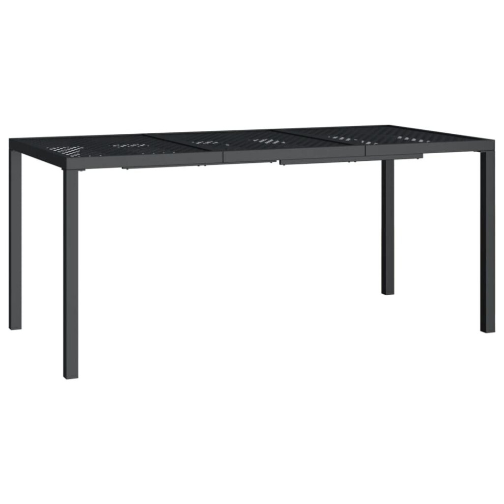 (165 x 80 x 72 cm) vidaXL Garden Table Outdoor Table Coffee Tea Dining Table Anthracite Steel