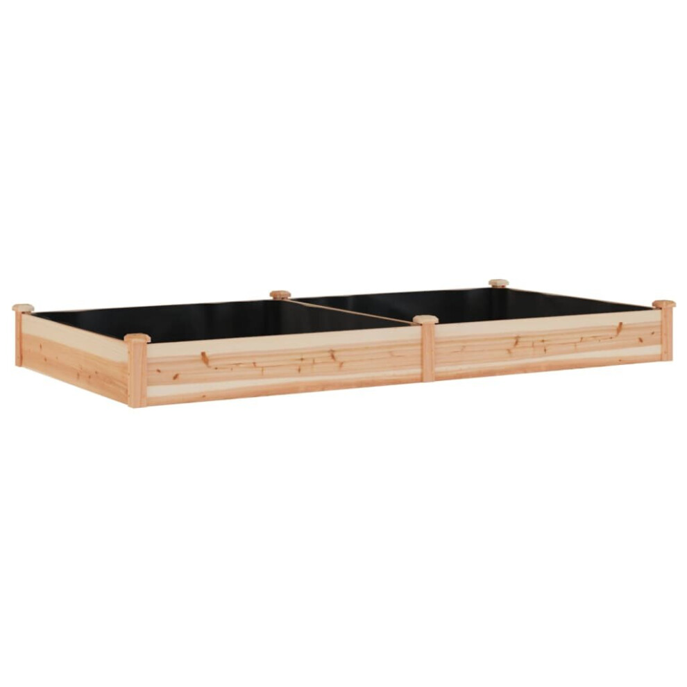 Vidaxl ( 240 X 120 X 25 Cm) Garden Raised Bed Planter With Liner Plant Flower Bed Solid Wood Pine Light/Brown
