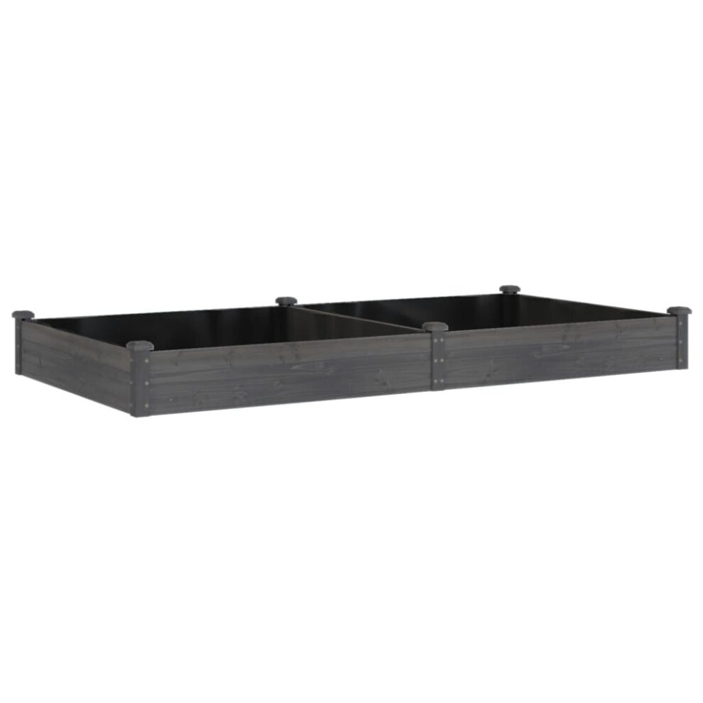 (grey, 240 x 120 x 25 cm) vidaXL Garden Raised Bed Planter with Liner Plant Flower Bed Solid Wood Pine