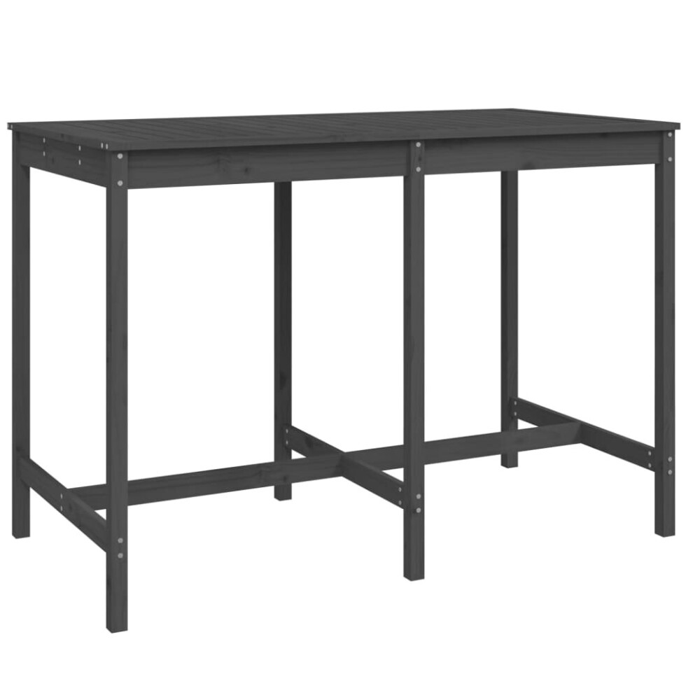 Vidaxl (Grey Pine, 159.5 X 82.5 X 110 Cm) Garden Table Outdoor Table Patio Wooden Dining Table Solid Wood Pine