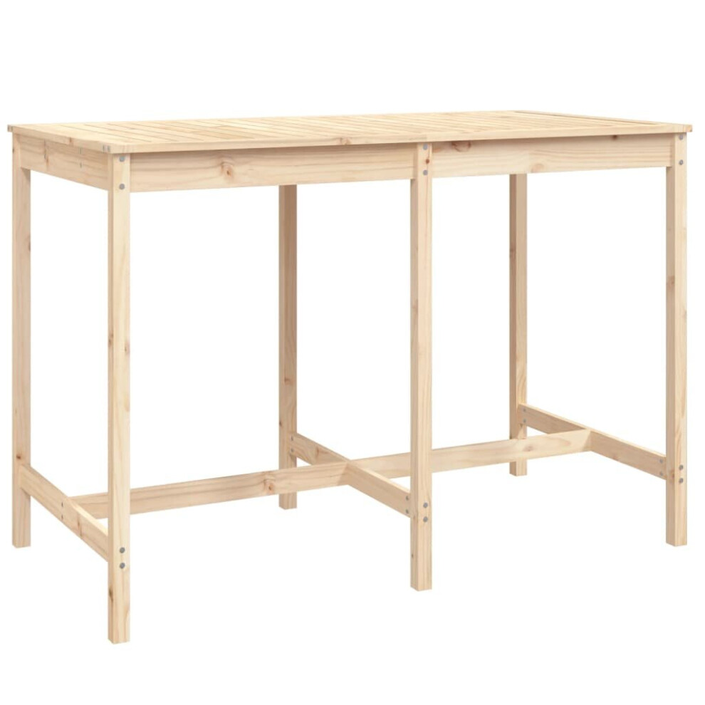 Vidaxl (Natural Pine, 159.5 X 82.5 X 110 Cm) Garden Table Outdoor Table Patio Wooden Dining Table Solid Wood Pine