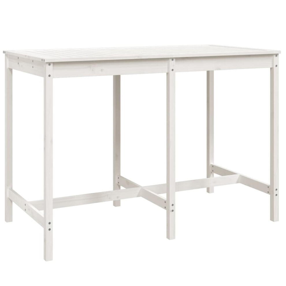 Vidaxl (White Pine, 159.5 X 82.5 X 110 Cm) Garden Table Outdoor Table Patio Wooden Dining Table Solid Wood Pine
