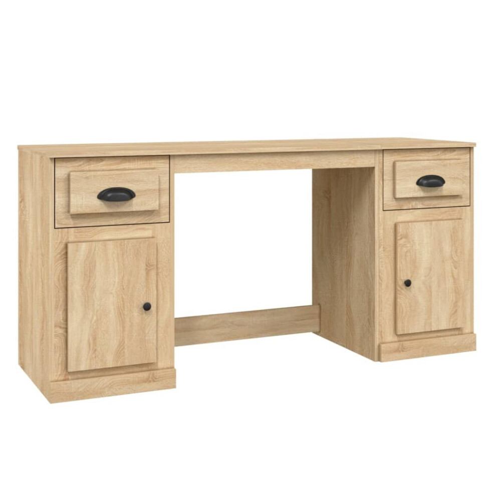 (sonoma oak) vidaXL Desk Computer Desk Writing Desk Table with Cabinet Engineered Wood