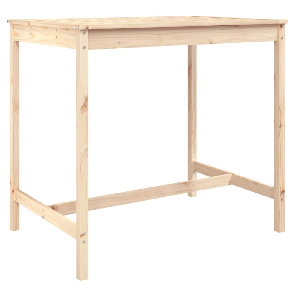 Vidaxl (Natural Pine, 121 X 82.5 X 110 Cm) Garden Table Outdoor Table Patio Wooden Dining Table Solid Wood Pine