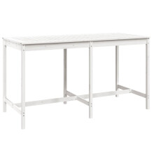 vidaXL Gartentisch Weiß 203,5x90x110 cm Massivholz Kiefer