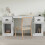 VidaXL (white) vidaXL Desk Computer Desk Writing Desk Table with Cabinet Engineered Wood 3
