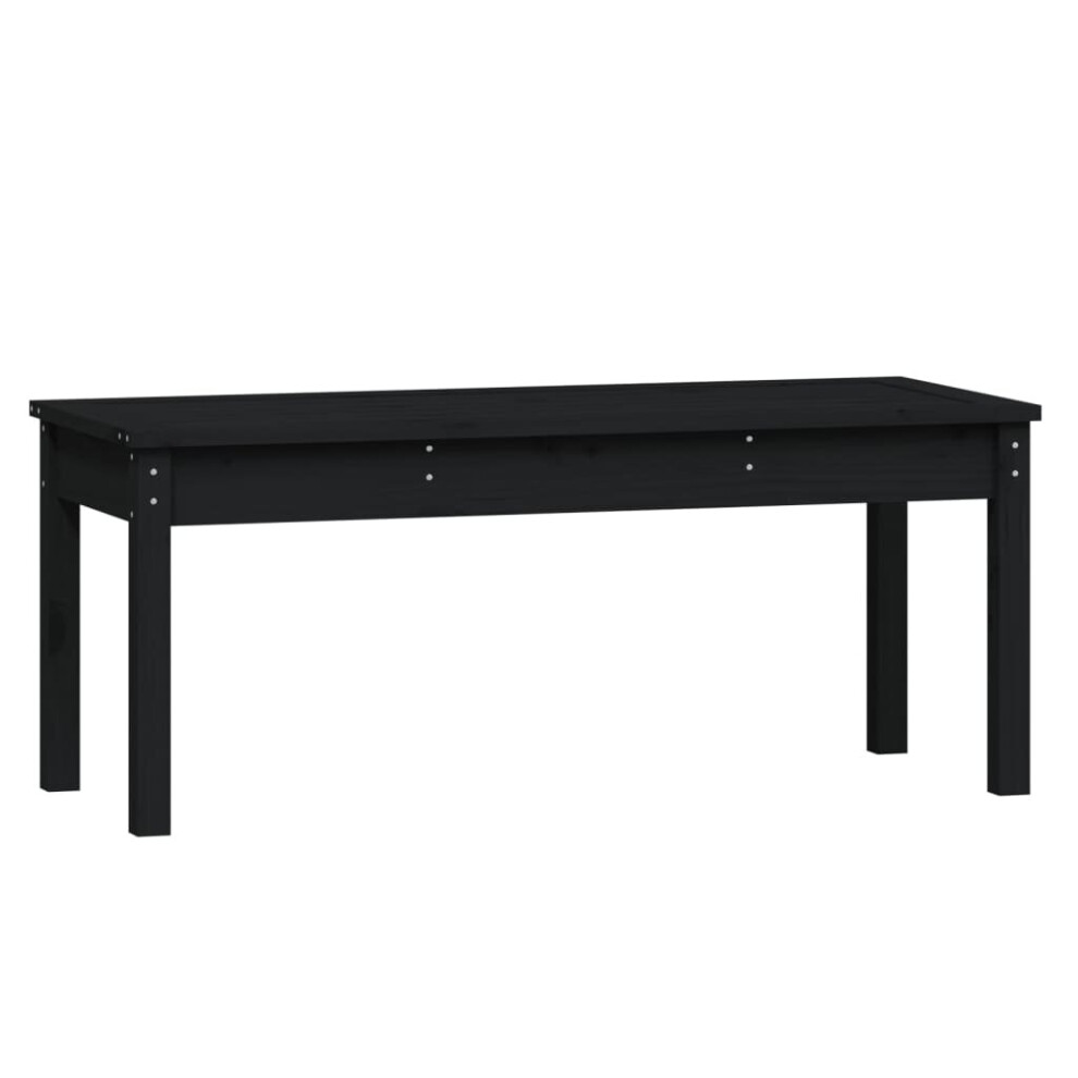 Vidaxl (Black Pine, 109 X 44 X 45 Cm) Garden Bench Outdoor Picnic Bench Camping Wooden Bench Solid Wood Pine